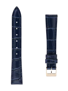 Straps Blau Kalbsleder Mit Krokoprägung 15x12 FCS-DBLUE15X12 Shiny RGP