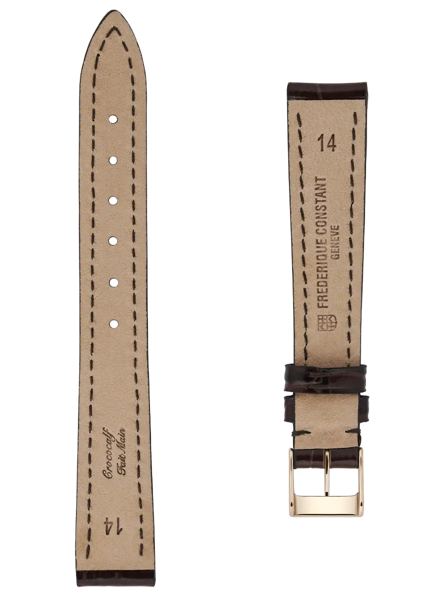 Straps Braun Kalbsleder Mit Krokoprägung 14x12 FCS-DBR14X12-RGP