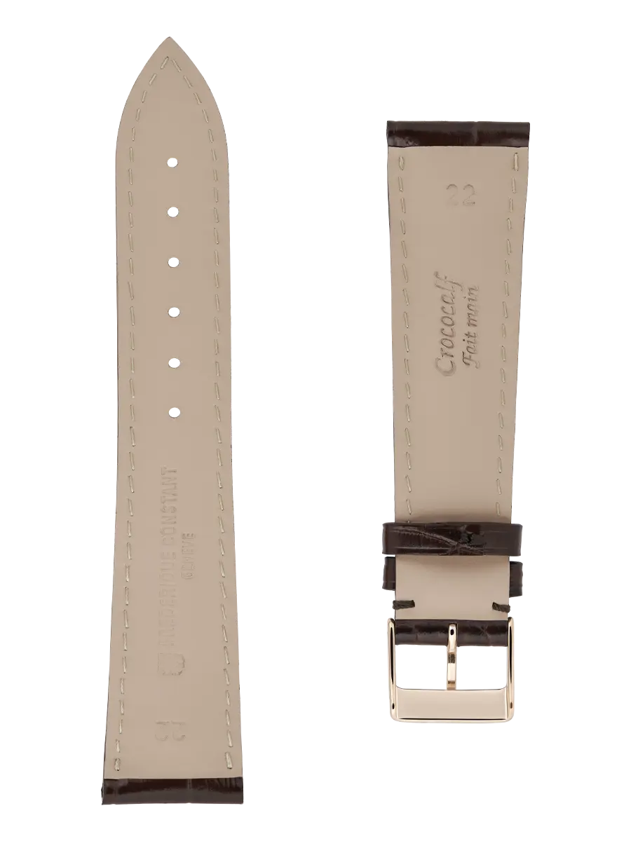 Straps Braun Kalbsleder Mit Krokoprägung 22x18 FCS-DBR22X18 RGP