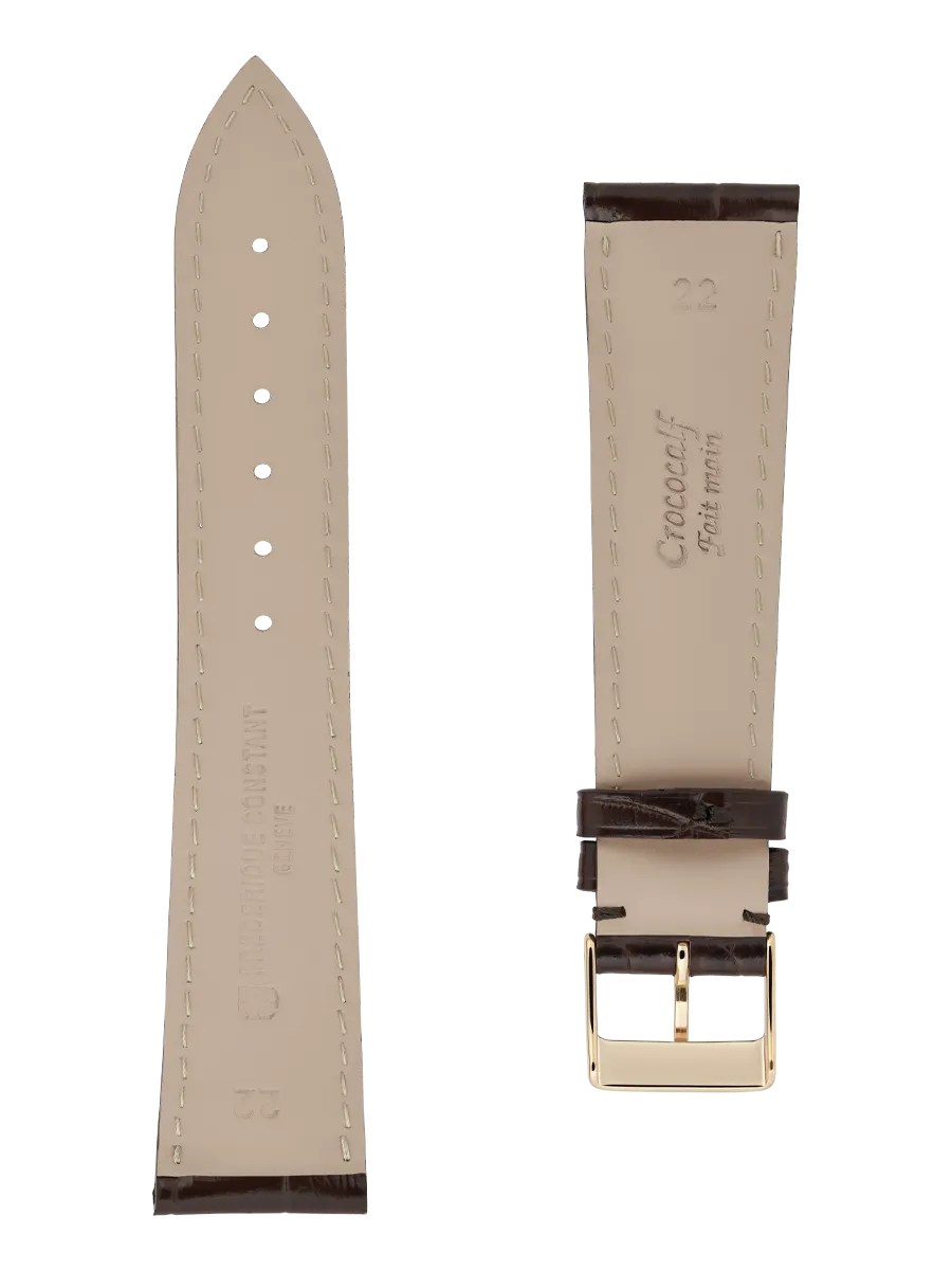 Straps Braun Kalbsleder Mit Krokoprägung 22x18 FCS-DBR22X18 YGP