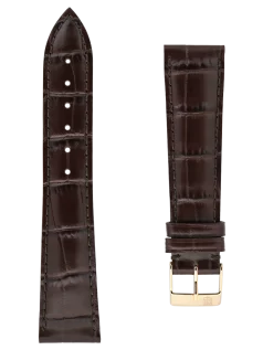 Straps Braun Kalbsleder Mit Krokoprägung 22x18 FCS-DBR22X18 YGP